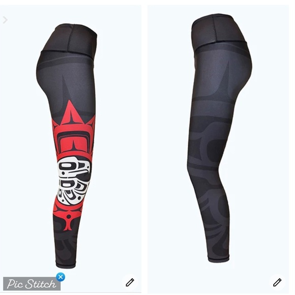 Nominou Maple Leaf Black Leggings - Picture 2 of 10